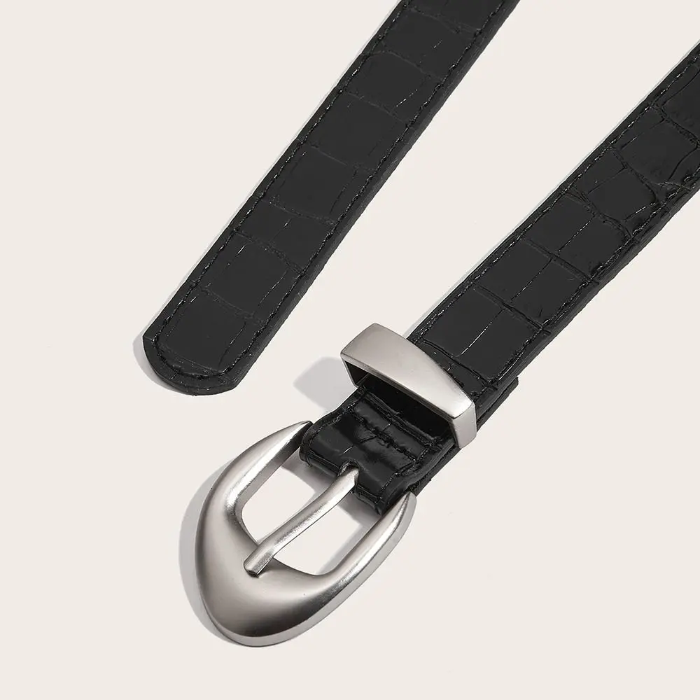 Einfache Krokodil Muster frauen Gürtel PU Leder Y2k Dünne Taille Gürtel Nische Koreanische Kleid Jeans Gürtel Würzige Mädchen