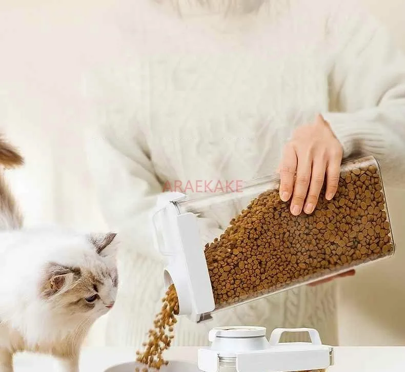 دلو تخزين طعام القطط، تجنب الضوء، دلو تخزين أغذية القطط، دلو مختوم لطعام الكلاب، تخزين الحيوانات الأليفة المقاوم للرطوبة ومقاوم للرطوبة