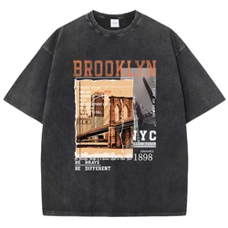 Brooklyn 1898 Nyc Be Different Tshirt Women Street Soft Short Sleeve Fashion Hip Hop Clothes Oversized Cotton T-Shirt Female