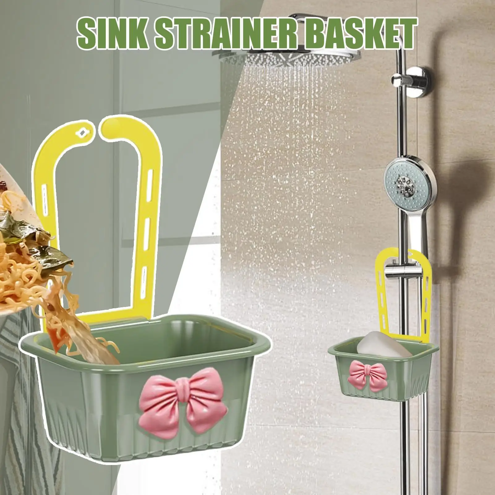 Colector de alimentos para fregadero, colador de fregadero de cocina colgante, cesta, contenedor multiusos para sujetar arroz, fruta, carne, jabón, viaje en apartamento