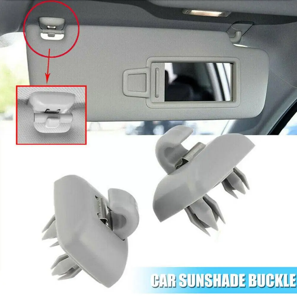 2pcs ABS Plastic Black Sun Visor Clip Hooks 4.2*2.1cm 4F0857561 8W0857562A For Audi A3 A4 LA5A6LA7 Q5 Q3 R0H6