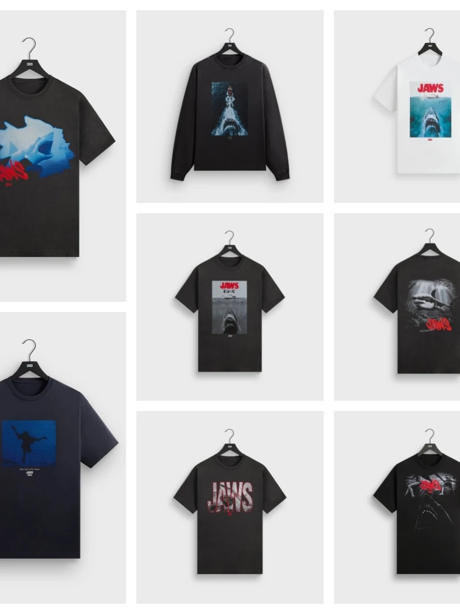 

Aurora JAW STee AI eat White ark T-irt Cotton Printed Youth Faion ort Sve round Ne ex T-irt for Daily Wear