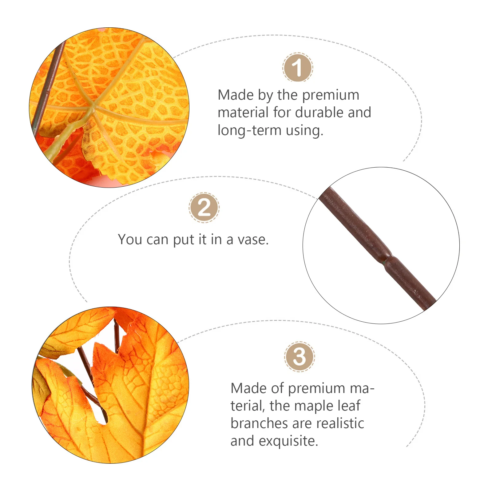 

1Pcs Simulation Maple Leaf Branch Thanksgiving Decoration Premium Quality Artificial Fall Plant for Wreath Party Photo Scene