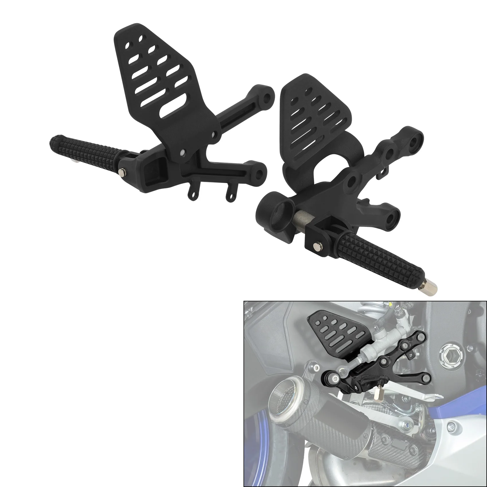 

Rider Driver Front Foot Pegs Footrest Bracket For Yamaha YZF R6 2006-2016 Motorcycle