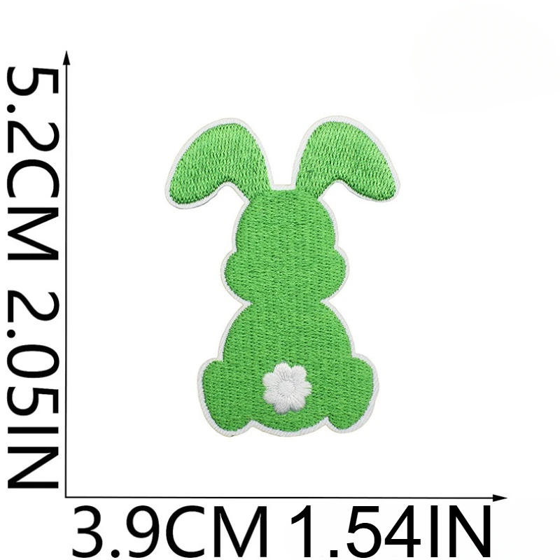 Easter Colorful Rabbit Bunny Iron-on Embroidered Badge Patch for DIY T-shirt Backpack Clothing Appliques Sticker Mini Size
