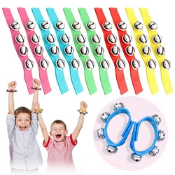 2pcs Wrist Bell Orff Percussion Instrument Fabric Hand Bell Ring Children Performance Props Color Music Toys Wrist Strap TMZ