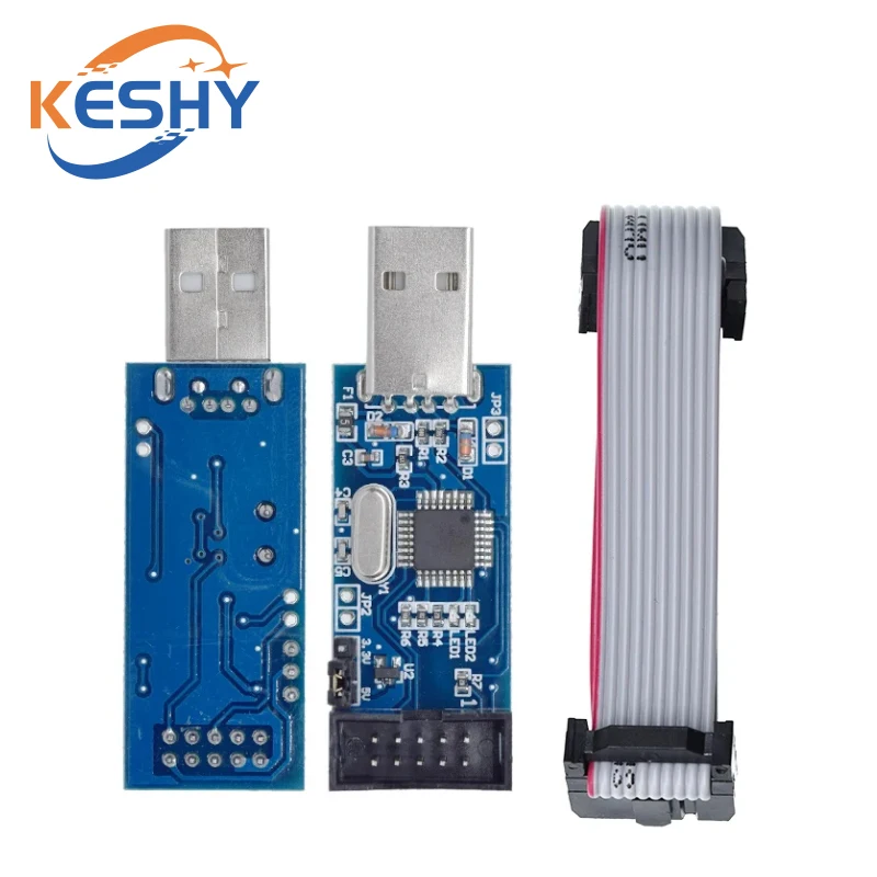 USBASP USBISP AVR Programmer USB ISP USB ASP ATMEGA8 ATMEGA128 Support Win7 64K 10Pin To 6 Pin Adapter Board