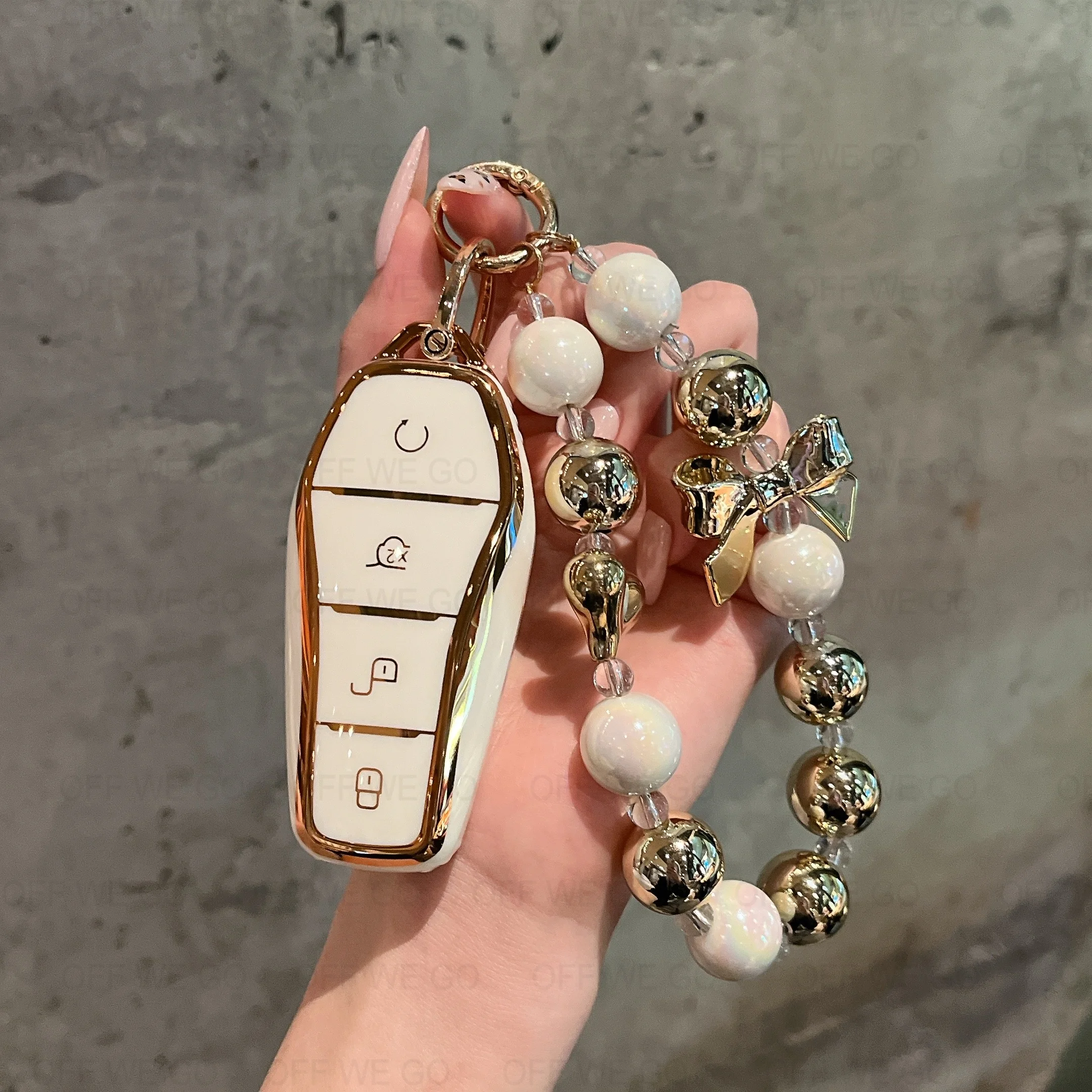 Autoschlüssel-Hülle Passend für BYD Han Ev Tang Dm, 4-Tasten Leder-Schlüsselhülle Smart Key-Gehäuse mit Schlüsselanhänger – Detail 17