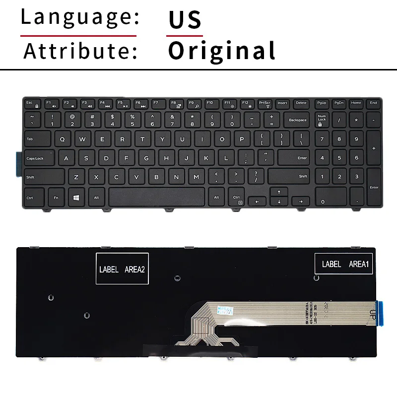 US keyboard For Dell Inspiron 15 5000 5758 5543 5548 5542 5552 5748 5759 5551 5755 5555 5558 5557 5559 5577 5576 5749 5545 5547