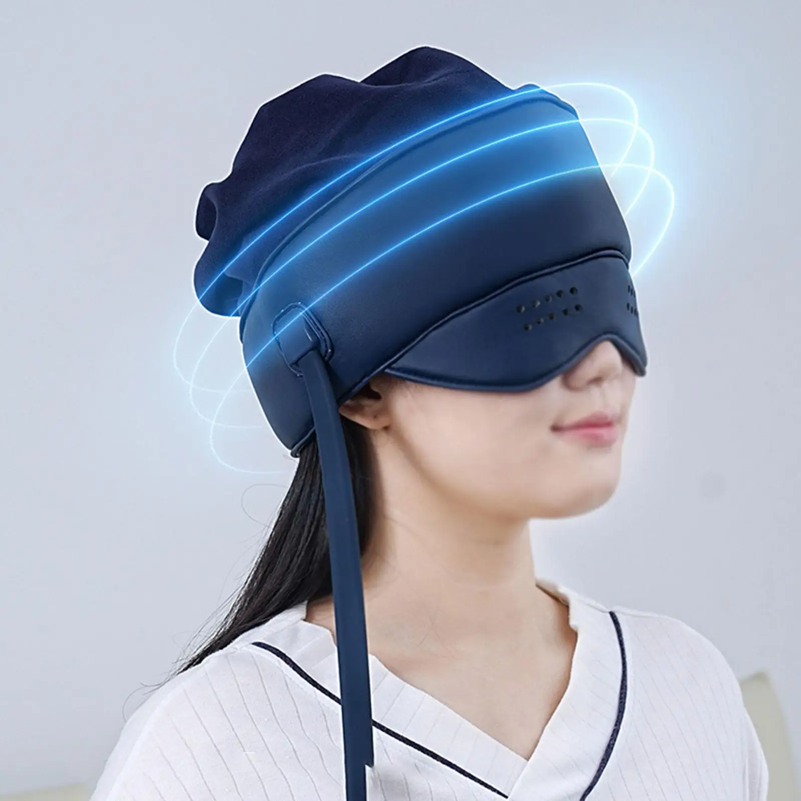 

Head Massager with Heat Air Bag Massage Vibration Lightweight Multifunctional Head and Eye Strap for Her Him Adults Men Women