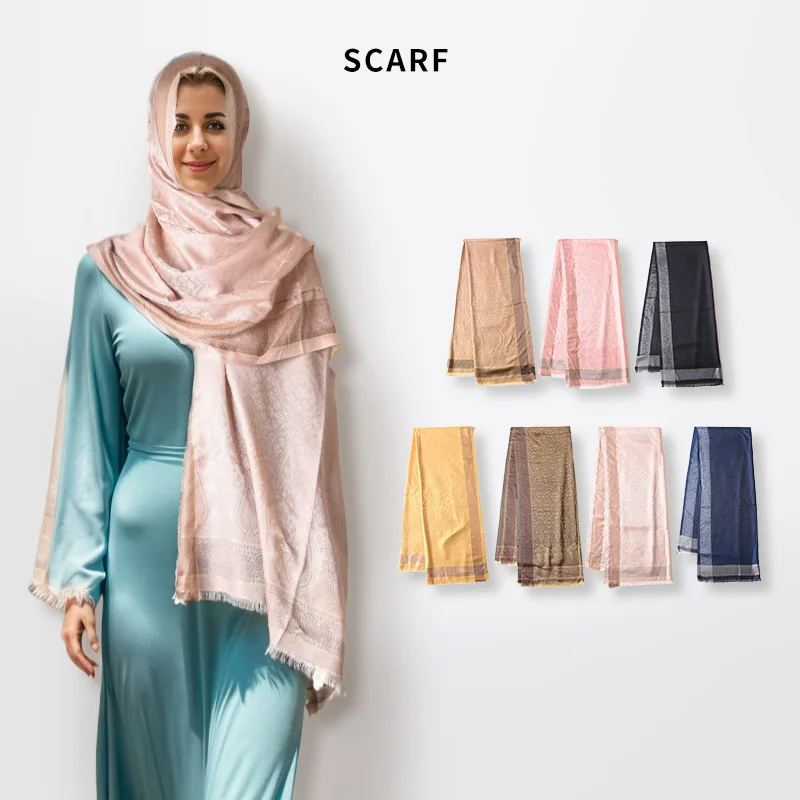 

Solid Color Striped Scarf Square Scarf High-end Exotic Style Sunscreen Arab Headscarf European and American Casual Large Scarf