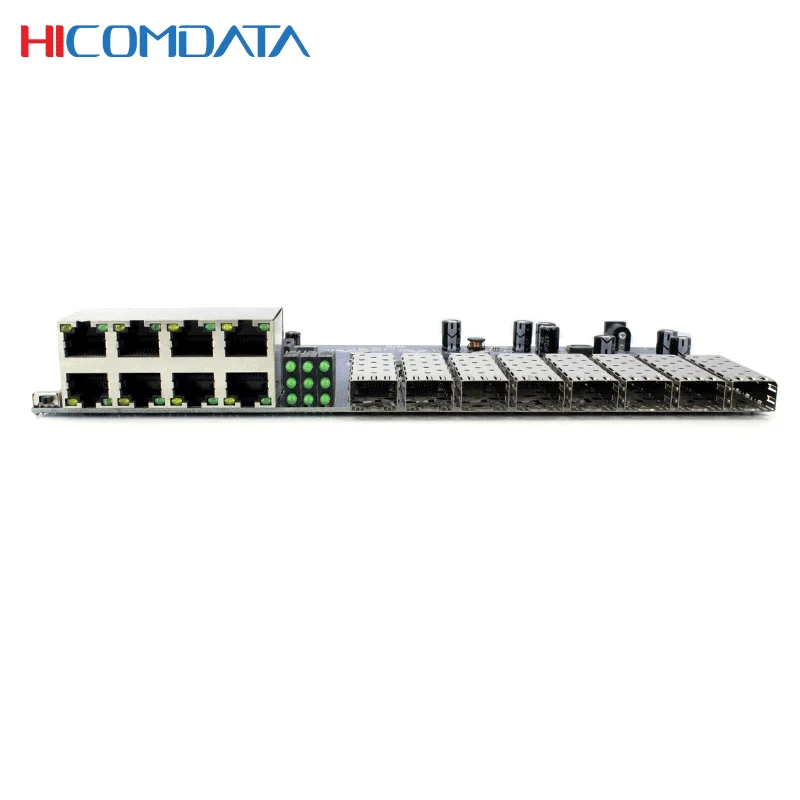 Convertitore in fibra ottica con switch Ethernet 1000Mbps Media 1000Mbps 8 * SFP+8* Switch Ethernet RJ45 PCBA