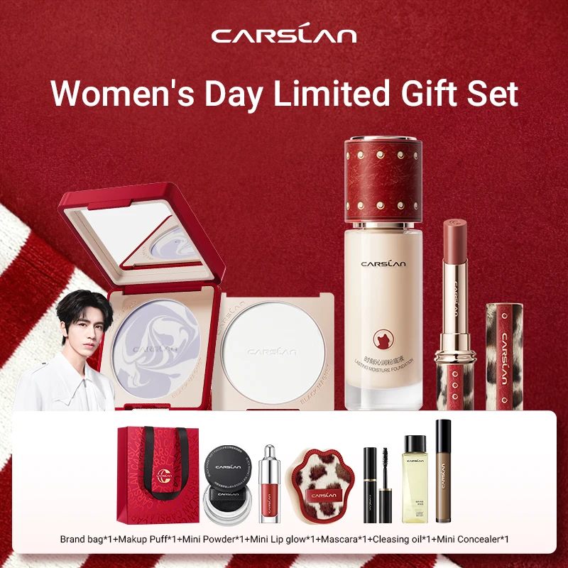 CARSLAN 2026 Édition Limitée Journée de la Femme : Poudre Compacte Fixatrice, Fond de Teint Liquide,