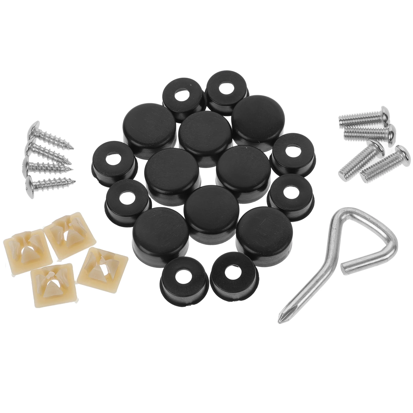 

License Plate Frame Screws Kit 2 Sets Car Accessories Plastic Plates Security Mounting Hardware Durability Wear Resistance