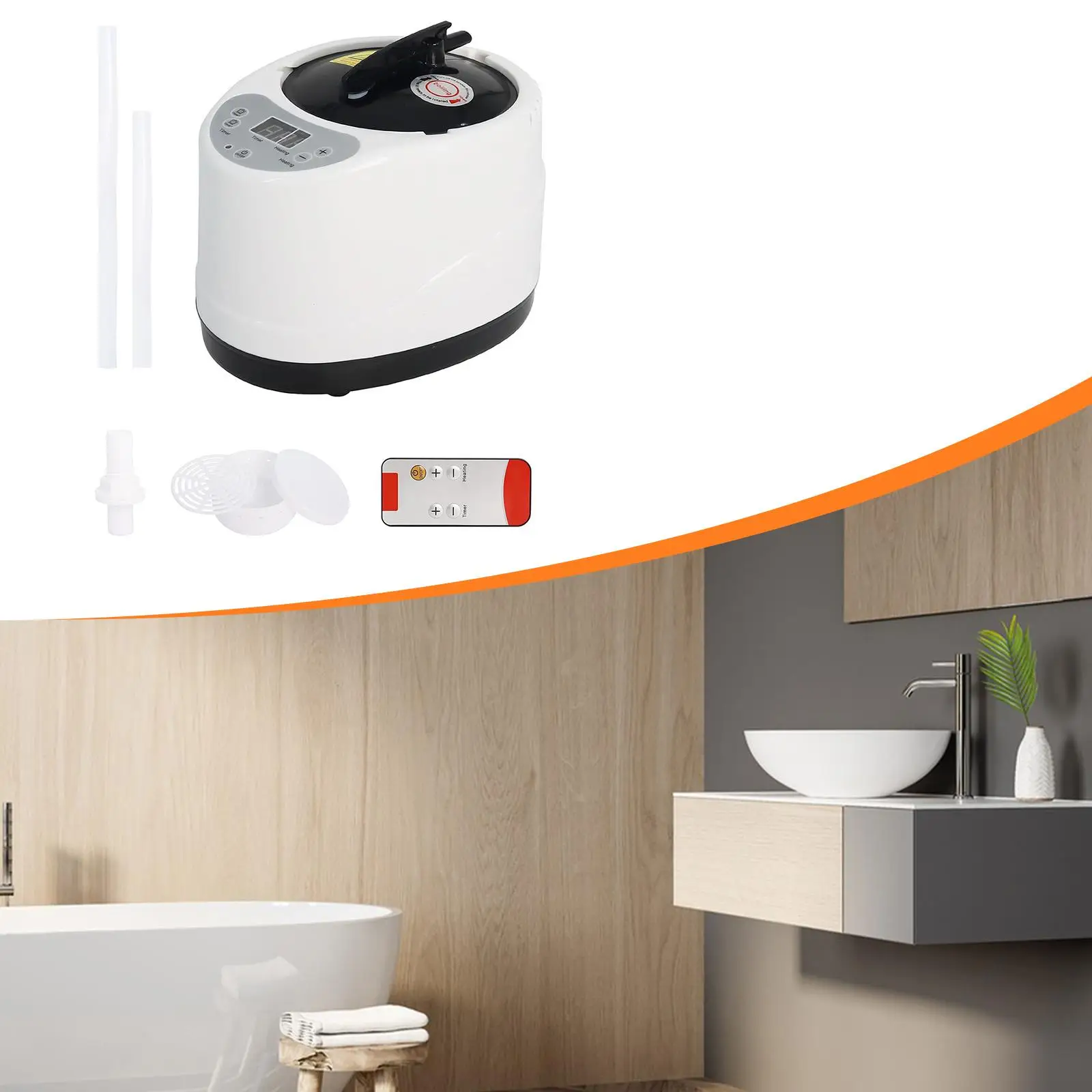 Sauna Steamer Machine 3L Portable Steam Generator 1 to 95 Minute Timer 9 Heat Levels for Home Spa Use