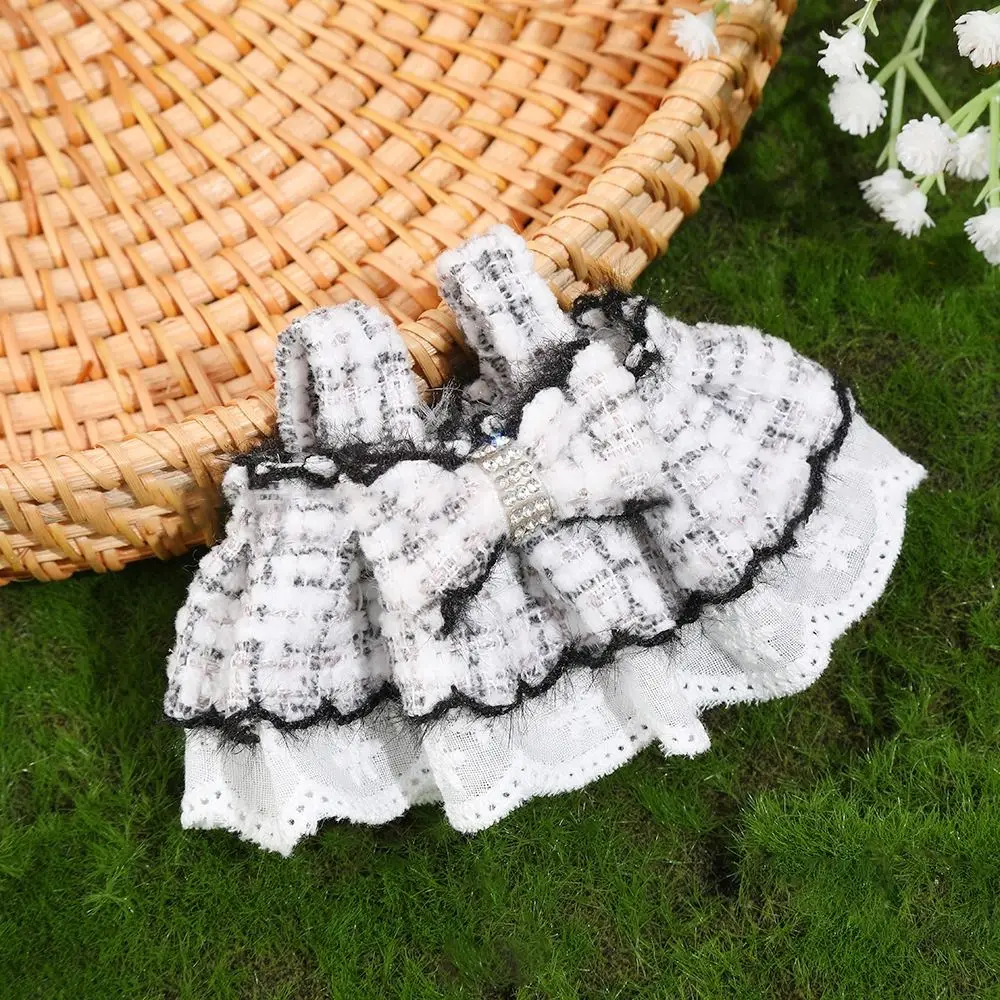 Fashion Cute Plaid Dress Retro Clothing DIY Doll Accessories Bilateral Dressing Game Girl Gift Toy for 10-15cm Cotton Doll