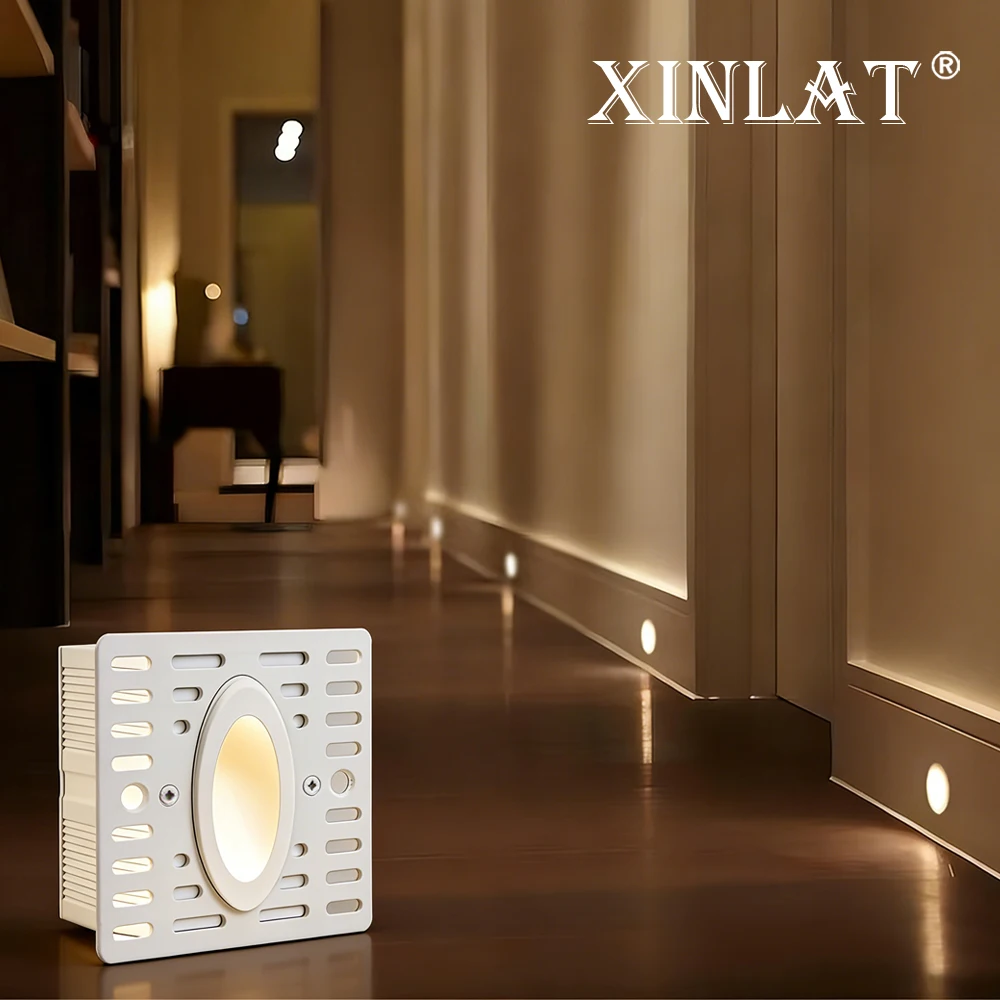 

LED Wall Lamp Indoor Stair Light Fully Recessed Nightlights Ladder Foye Corridor Nightlights Bathroom Kitchen Spotlight XINLAT