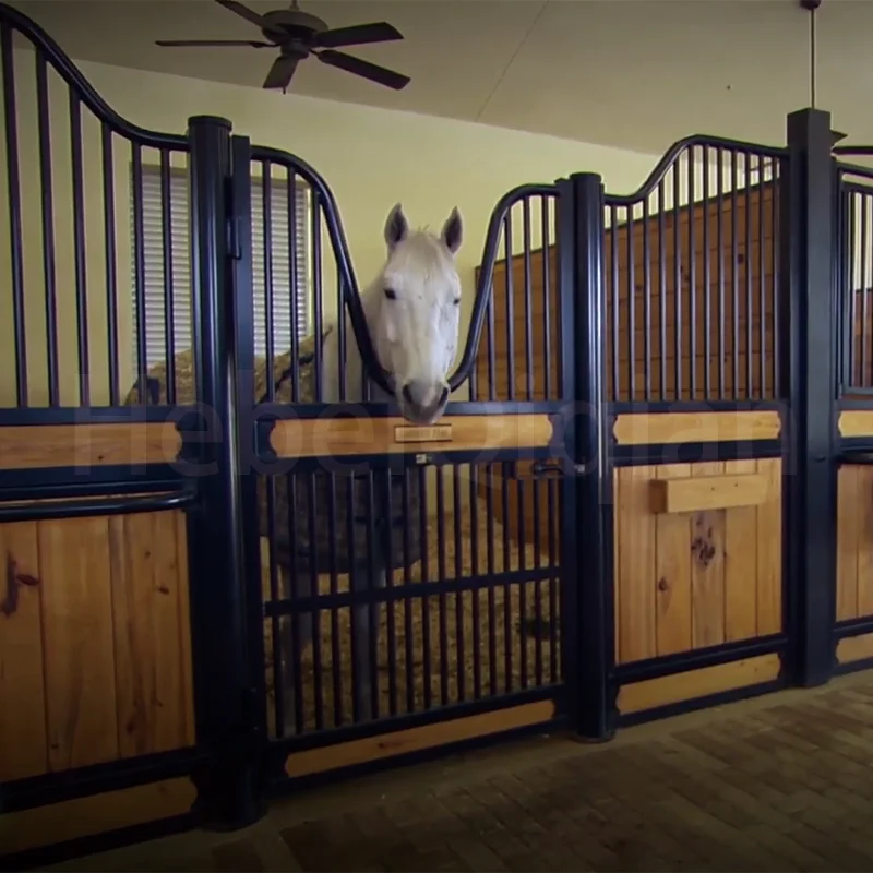 Customized Designed Rust Resistant Finish Modular Horse Boxes Portable Horse Stables Powder Coated Horse Stable Panel Stalls