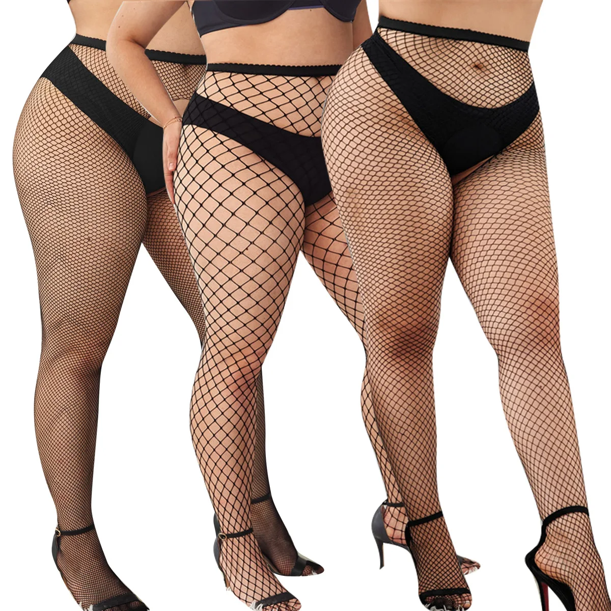 NEWJOINFUN Oversize Womens Plus Size Black Tights Pantyhose Fishnets Garters Stockings White Long Socks Lingerie for Woman XXXXL