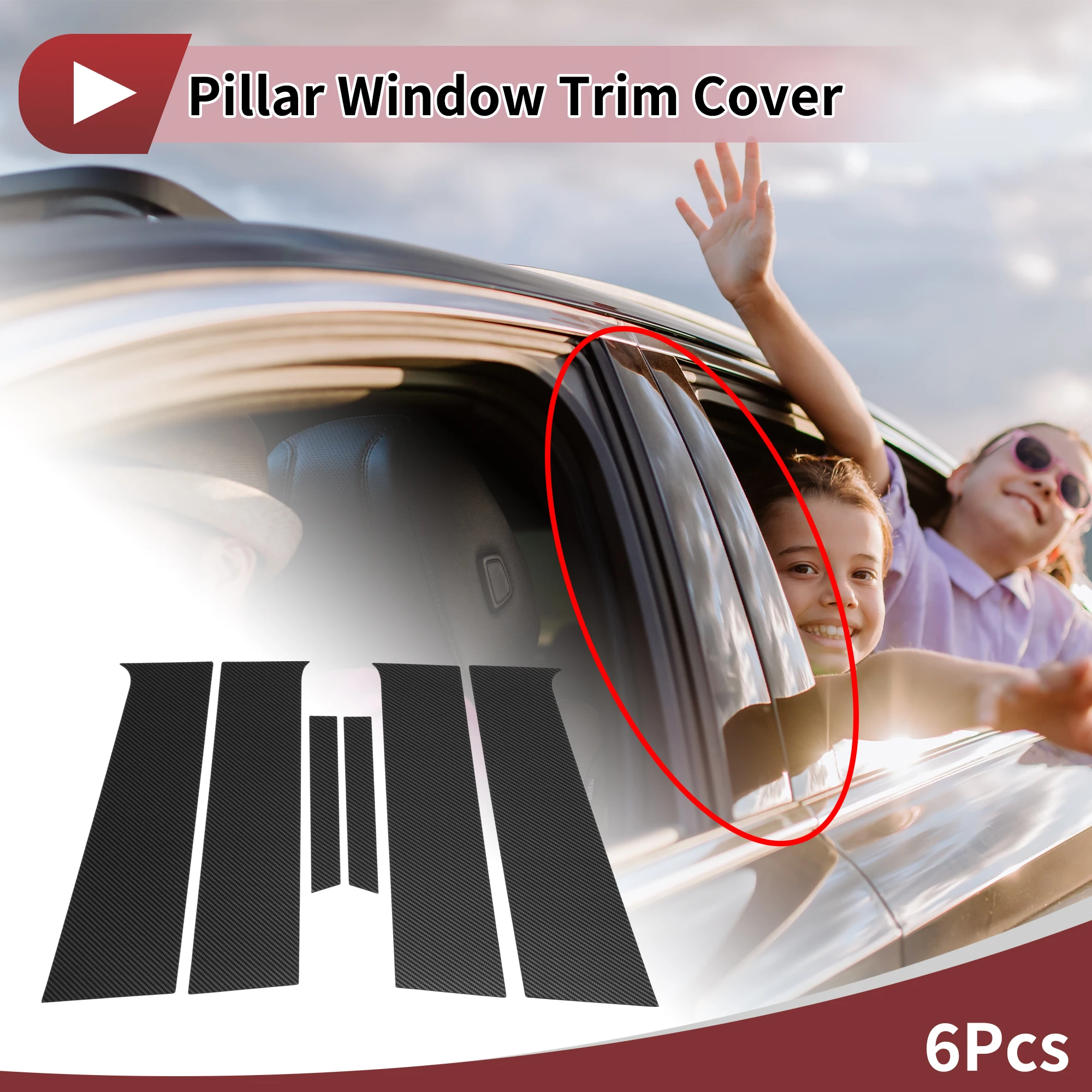 

Накладка на дверную стойку UXCELL для Chevrolet Aveo Sedan 2011-2014, черное углеродное волокно