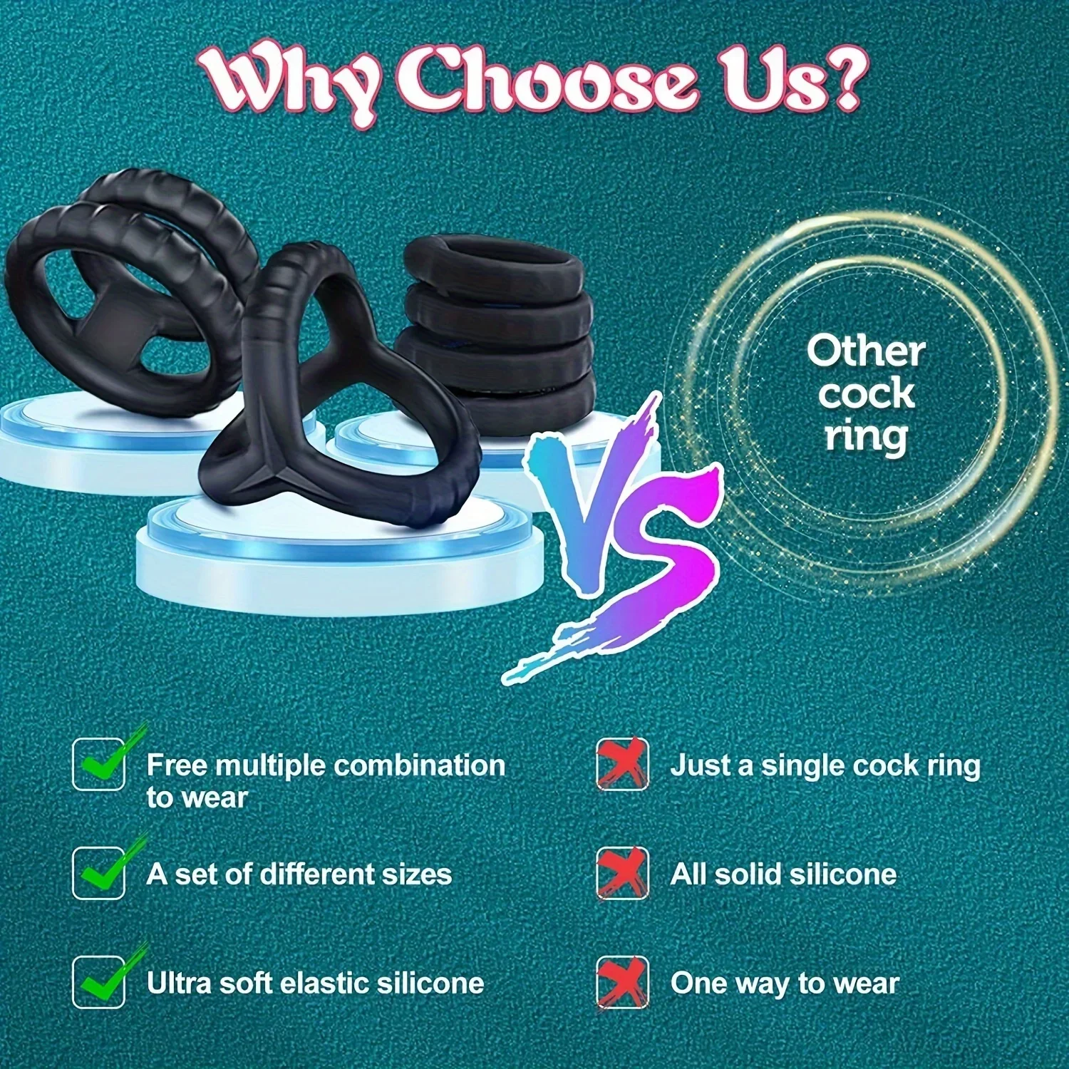 Cock Rings Silicone Ball Stretcher Delay Ejaculation TPE Penis Ring for Men Sex Toys Adjustable Semen Lock Ring SM Penis Sleeve - Image 5