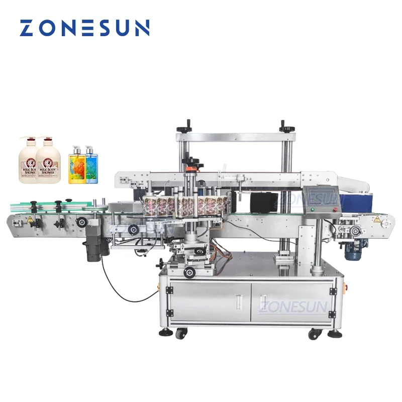 ZONESUN ZS-TB963 High Speed Flat Automatic Round Bottle Labeling Machine Sticker Dispenser Coding Machines For Round Bottles