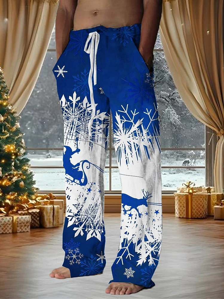 

Осень-Рождество 202, мужские повседневные брюки с 3D принтом оленей, универсальные мужские повседневные брюки для повседневной носки, праздничный повседневный стиль