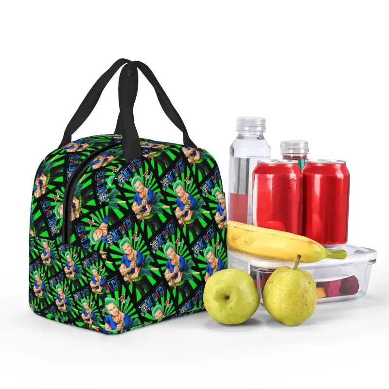 مخصص زورو O-One P-Piece أنيمي الحرارية معزول أكياس الغداء النساء المحمولة حقيبة الغداء للمدرسة تخزين عبوة طعام