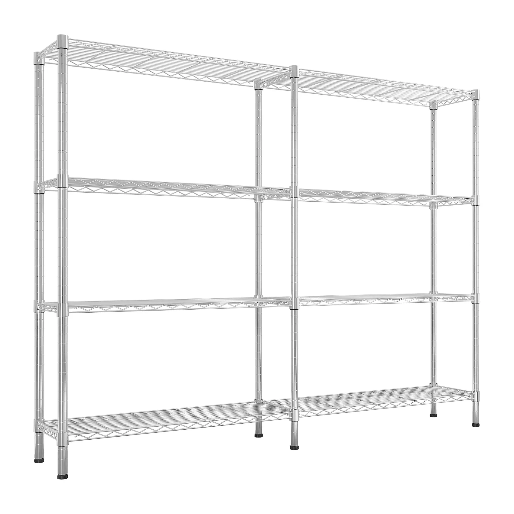 

58''W Adjustable Storage Shelves 1200LBS NSF Wire Shelving Unit 4 Tier Metal Shelving for Storage Rack Shelves for Storage