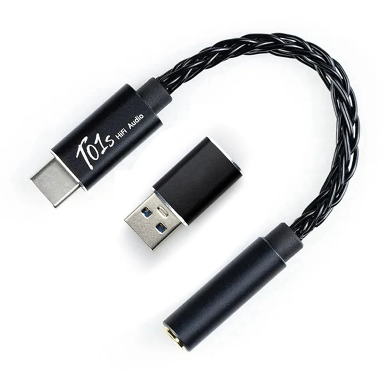 T01s DAC 오디오 하이파이 이어폰 앰프, USB C타입-3.5mm 잭 오디오 어댑터, 32 비트 디지털 디코더, AUX 컨버터