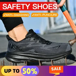 NEW Work Safety Shoes Men Women Sneakers Lightweight Breathable Comfortable Steel Toe Work Safety Boots Protective Anti-puncture