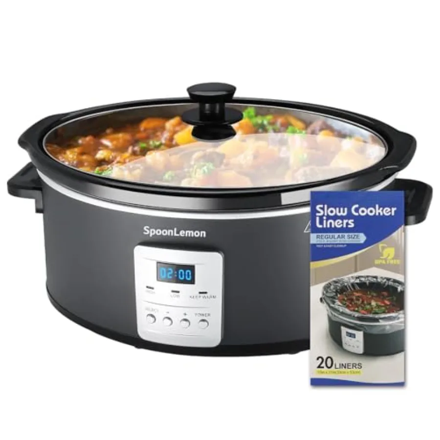 

Электрическая программируемая мультиварка 7QT с таймером на 20 часов и 3 режимами нагрева, овальная керамическая чаша — идеально подходит для семейных обедов и приготовления еды на несколько человек