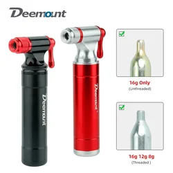 Road Bike MTB CO2 Inflator Presta Schrader Valve Applicable Mini Bicycle Tire Pump Fits Threaded Unthreaded Cylinder