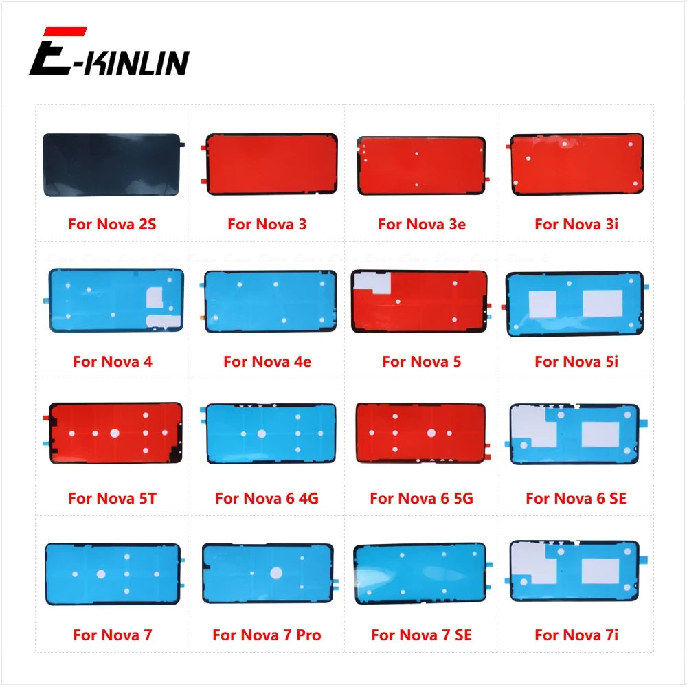 Housing Adhesive Back Battery Cover Rear Sticker Glue Tape For HuaWei Nova 2S 3 3e 3i 4 4e 5 5i 5T 6 7 7i Pro SE 4G 5G Parts