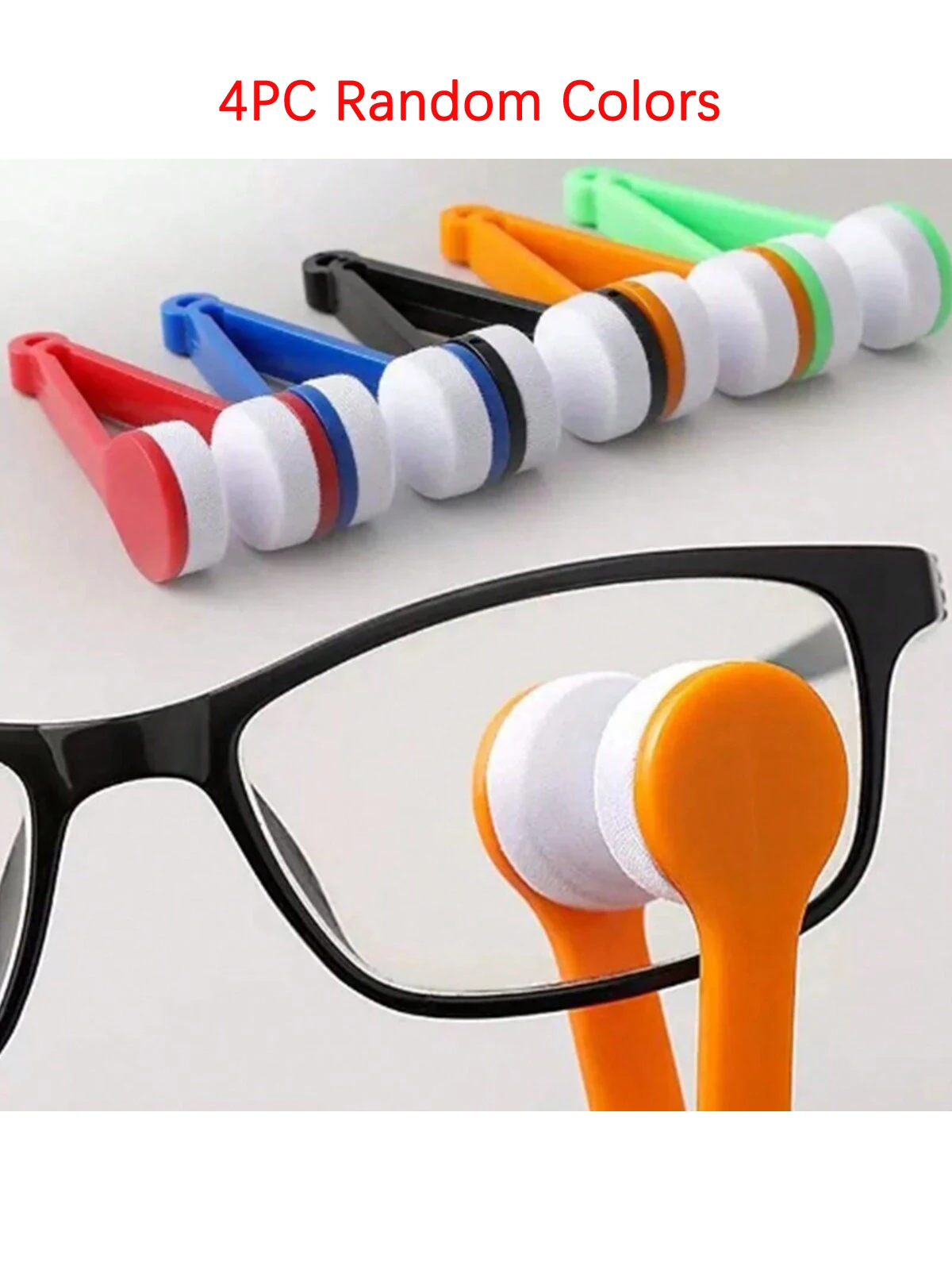 4-Piece Set Of Portable Glasses Wipes In Random Colors, With A Portable Glasses Cleaning Clip That Won't Scratch The Lenses