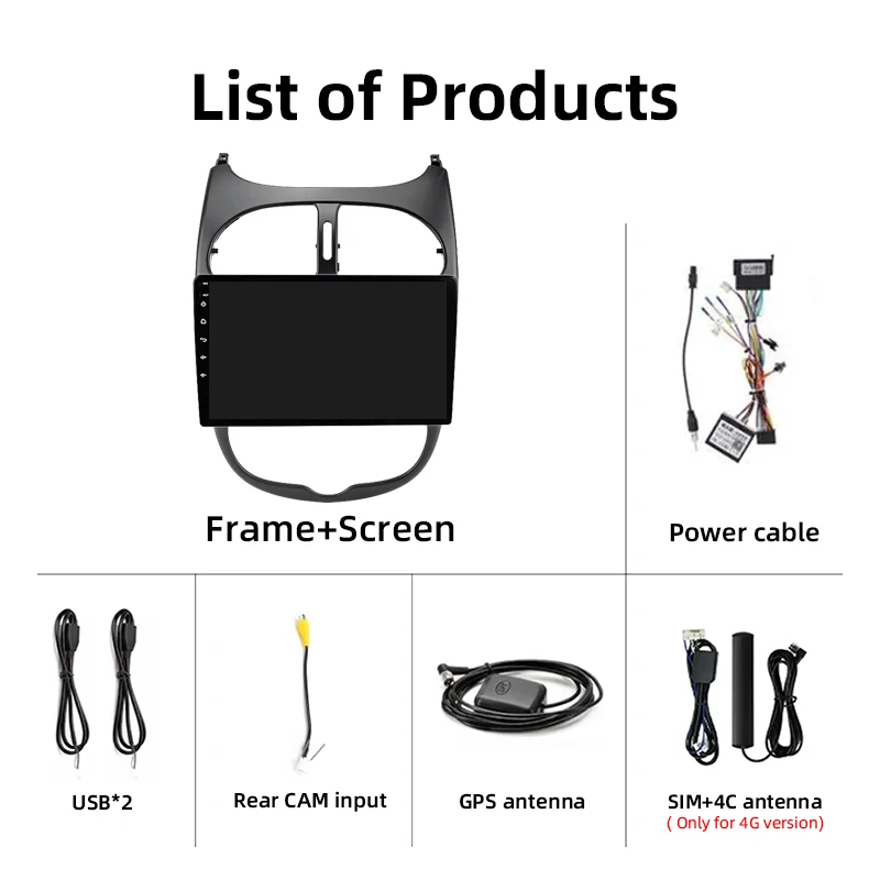 راديو السيارة لبيجو 206 206CC 206SW 2001 - 2008 لاسلكي CarPlay أندرويد 14 أنظمة ذكية للسيارة رقم 2 din 2din DVD #6