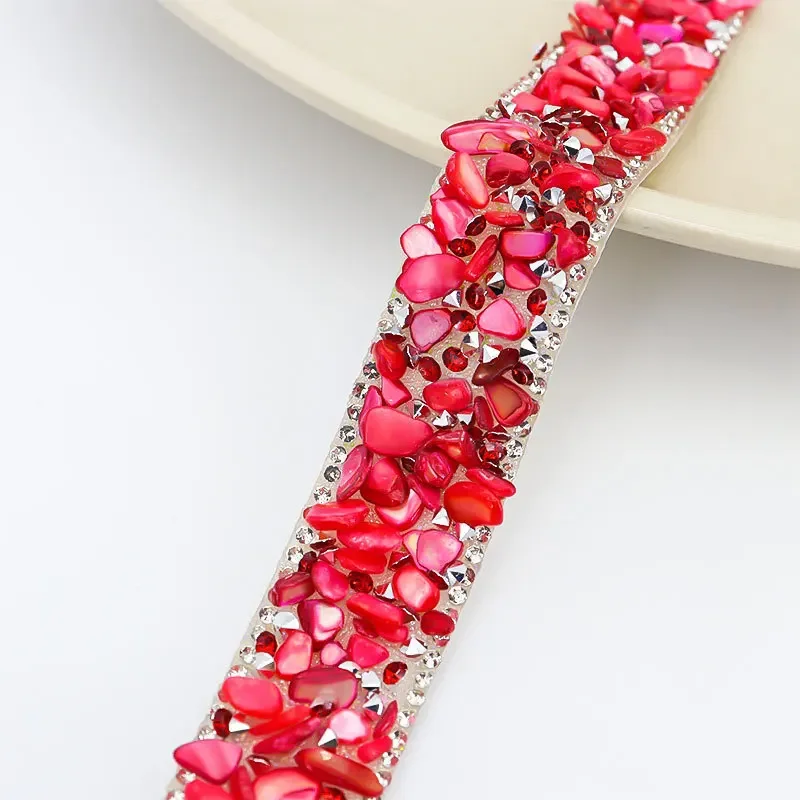 1Yard Crystal Trim Self Adhesive Colorful Rhinestone Strip Sewing Drill Tape DIY Clothing Bridal Dress Rhinestones Arts Crafts