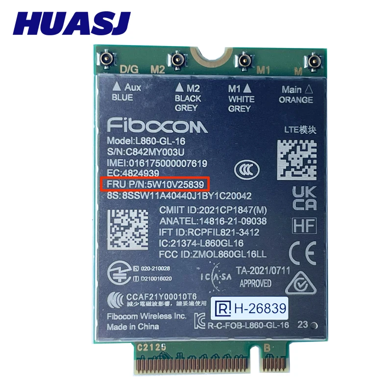 Imagem -04 - Módulo de Xmm 7560r Mais 4g Lte L860-gl16 Fru 5w10v25861 5w10v25839 Thinkpad L13 Gen3 L14 Gen3 L15 Gen3 Z13