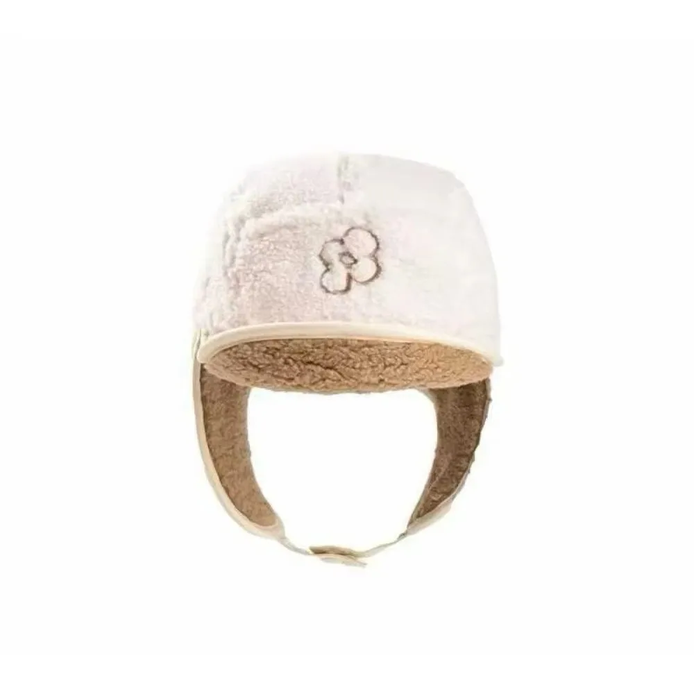 Autumn Winter Lamb Velvet Thunder Hat Windproof Flower Embroidered Lei Feng Hat Keep Warm Cold-proof Flying Hats Women Men