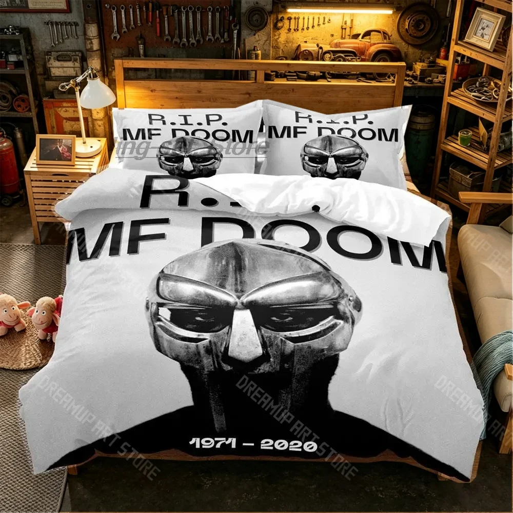 3D Printed MF DOOM Bedding Set for Boys Girls Duvet Cover Pillowcase Twin Queen King Full Single Double Sizes