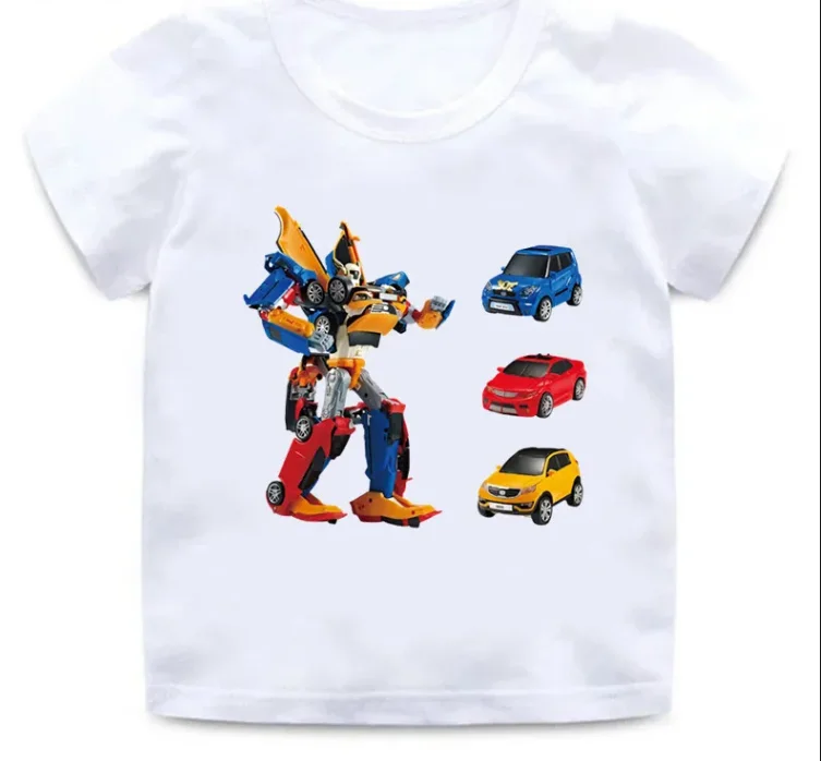 Top Sale Transformer Robot Car Print Kids T-Shirts Girls Clothes Cartoon Baby Boys2024 Summer ChildrenT-Shirts Tops