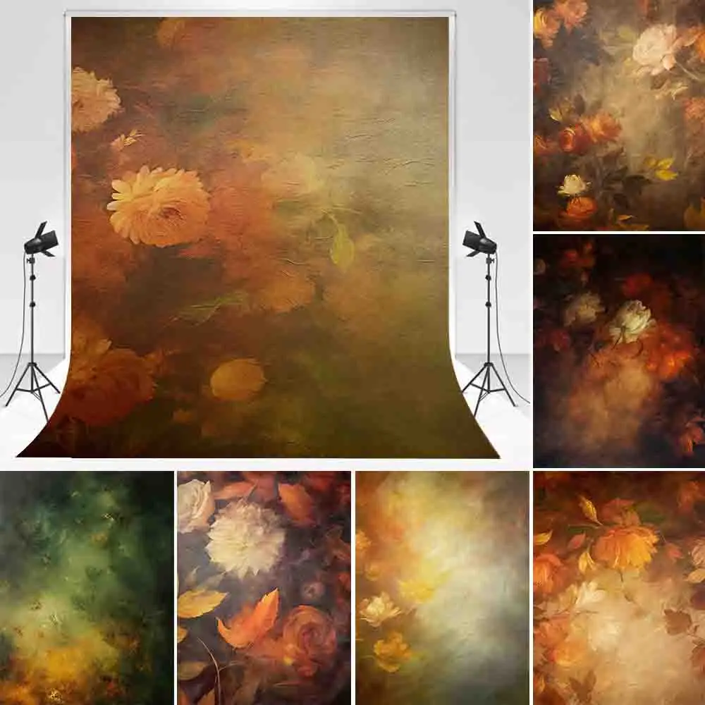 

Abstract Retro Art Photography Background Flowers Decor Pregnant Lady Baby Shower Portrait Photocall Background for Photo Studio