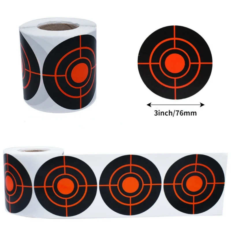 Adesivo Splatter Target Adesivos, Bullseye, Alvos reativos para fotografar com impacto amarelo fluorescente, 3 ", 200pcs