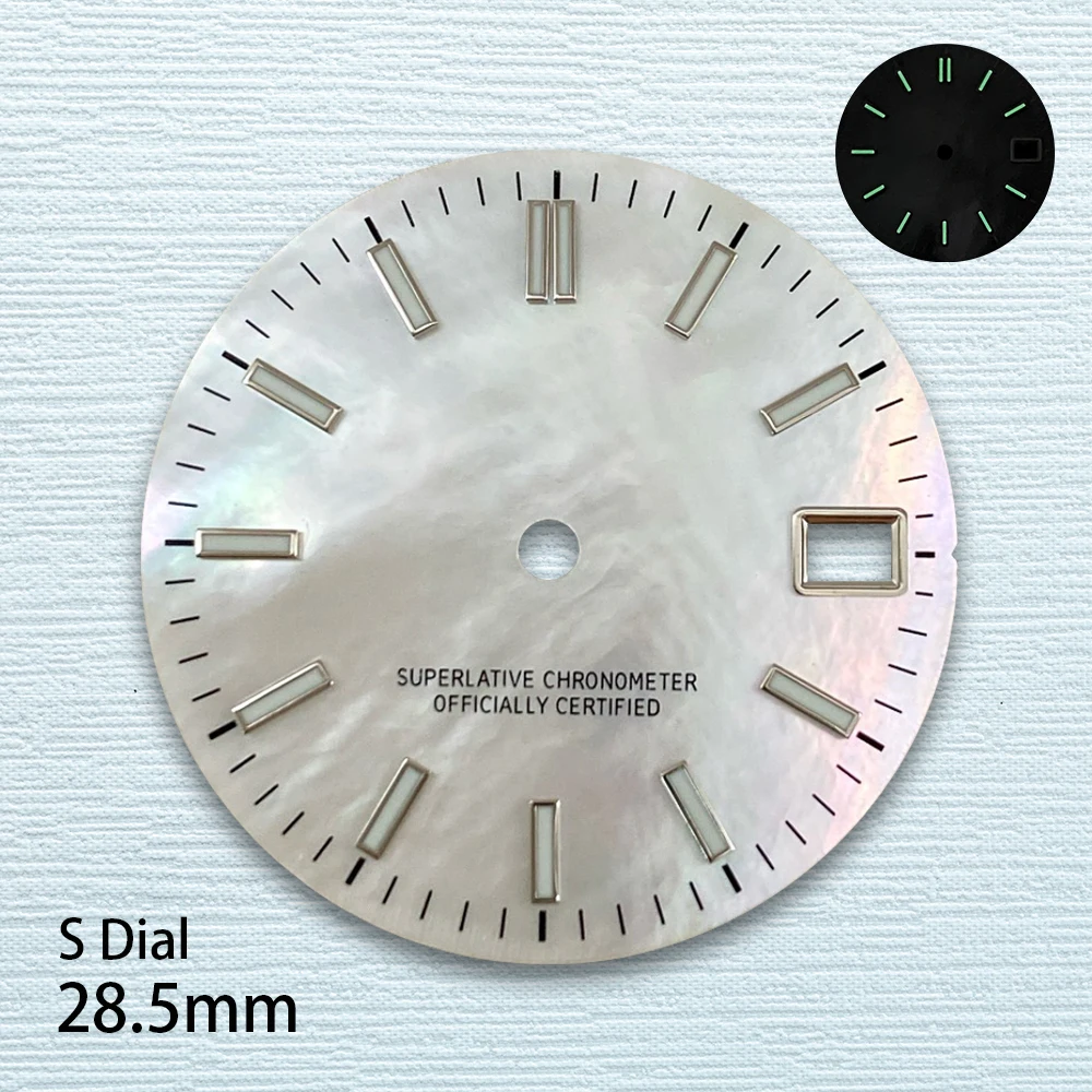 28.5mm S Logo Shell Dial Fit NH35/NH36/4R/7S Japanese Movement High-Quality Dial Watch Modified Accessories