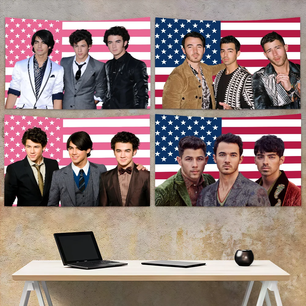 Bandera americana de J-Jonas B-Brothers, decoración artística, Picnic, fiesta, colgante en casa, Camping, fiesta al aire libre