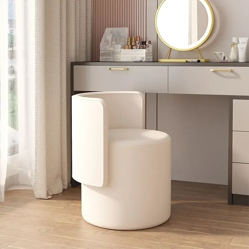 Light luxury round rotate chair dressing bedroom makeup stool Nordic simple girl backrest home lounge vanity chair furniture