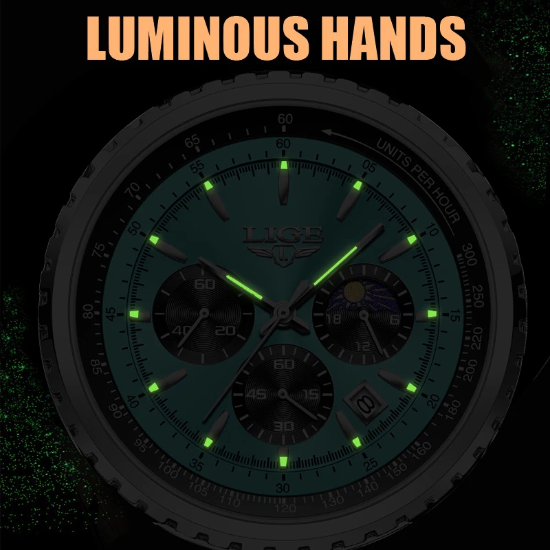 LIGE Top Brand Luxury Mens Watch Quartz Casual Fashion watches Men Business Sports Waterproof Luminous Wristwatches Reloj Hombre