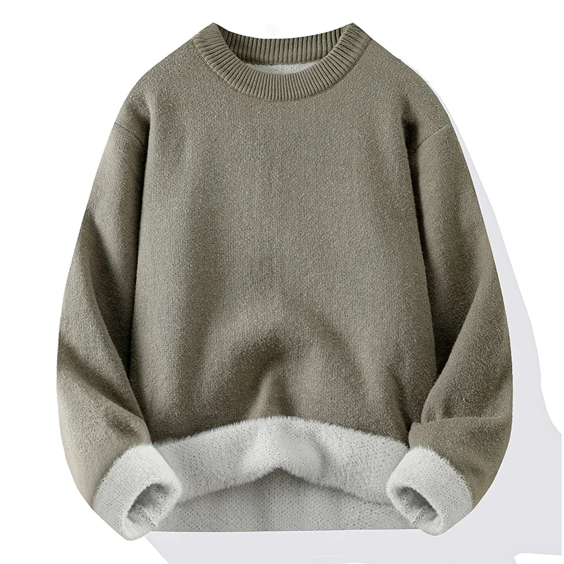 Pullover versatile girocollo top giacca moda cappotto maglieria camicia uomo casual manica lunga maglione lavorato a maglia felpa maschile vestiti