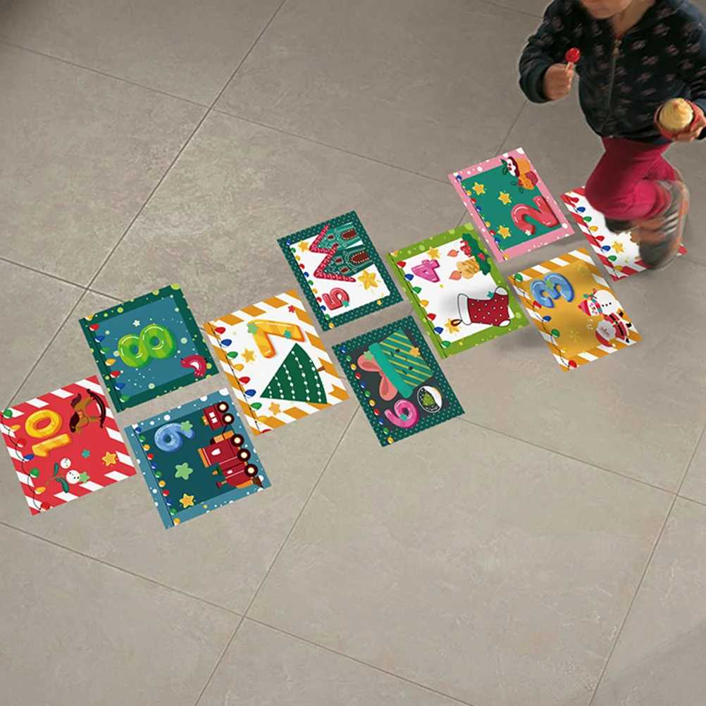 

1Set Cartoon Intelligence Floor Stickers Children's Room Waterproof Decals Creative Area Stickers for Parent-Child