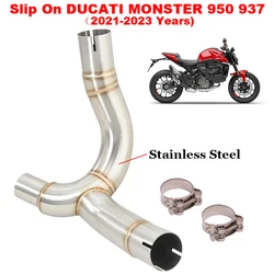 For Ducati Monster 950 937 2021 2022 2023 Motorcycle Exhaust Escape Systems Middle Link Pipe Stainless Steel Connection Original